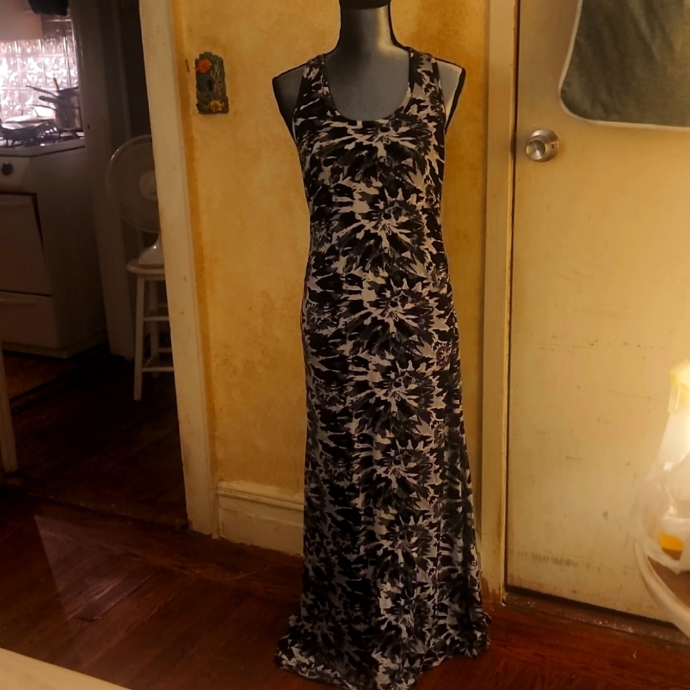 Maxi Dress XL gray black and white mix made by Monteau of Los Angeles